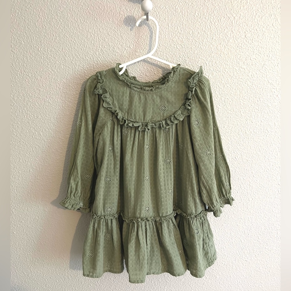 Cat & Jack Olive Eyelet Dress - 3T